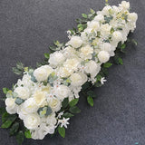 Msddl 100cm White Custom Artificial Silk Wedding Decoration Flowers Wall Arrangement Supplies Peony Row Decor Romantic DIY Iron Arch Backdrop