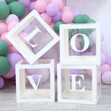 Msddl DIY A-Z Letter Balloons Box Transparent Name Box First 1st Birthday Party Decor Macaron Balloons Box Baby Shower Balloons supply