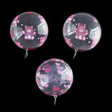 Msddl 3pcs 18inch heart Bear Printed Transparent Bobo Bubble Balloons Christmas Wedding Birthday Party Decorations Clear Helium Globos