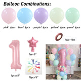 Msddl 53pcs Macaroon Latex balloons Candy Pink Ballons Set 1 2 3 4 5 6 7 8 9 Birthday Party Decorations Kids Baby Shower girl Unicorn