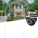 Msddl White Wedding Arch Stand Balloon Flower Backdrop Round Metal Frame Mall Party Decor Supplies
