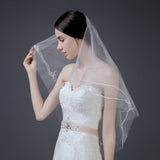 Msddl Wedding Veil 1 Layer 130cm Bridal Veils White Ribbon Flower Lace Polyester Tulle Mariage Bride Headwear Wedding Hair Accessories