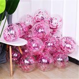 Msddl 10/20pcs 12inch Confetti Wedding Decorations Party Balloon Birthday Aluminum Foil Sequins Baby Shower Bridal Shower Air Balls
