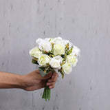Msddl Bridal Wedding Bouquet Accessories Bridesmaid Silk Roses Bride Bouquets White Artificial Flowers Marriage Party Home Decoration
