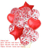 Msddl Romantic Anniversary Wedding i Love You Balloons Set Heart Confetti Ballons Valentine Day Decorations For Party Love Red Baloon