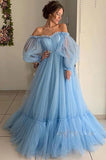 Msddl Ladies Elegant Wedding Dresses Sexy Party One Shoulder Long Sleeve Chiffon Midi Woman Evening Dress Pink And Blue