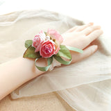 Msddl Bridesmaid Bracelet Fleur Wrist Corsage for the Wedding Accessories Bride Mariage Hand Flowers Sister Girl Party Prom Decoration