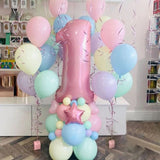 Msddl 53pcs Macaroon Latex balloons Candy Pink Ballons Set 1 2 3 4 5 6 7 8 9 Birthday Party Decorations Kids Baby Shower girl Unicorn