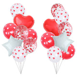 Msddl Romantic Anniversary Wedding i Love You Balloons Set Heart Confetti Ballons Valentine Day Decorations For Party Love Red Baloon