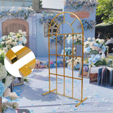 Msddl 2×1m Outdoor Wedding Arch Gold Circle Stand Backdrop Iron Birthday Party Props DIY Decor Garden Lawn Round Balloons Rack