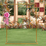 Msddl 1.5×1.2M Wedding Arch Metal Backdrop Stand Balloon Flower Stand For Wedding Garden Decoration Gold