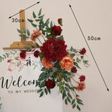 Msddl Champagne Artificial Wedding Decoration Welcome Sign Flowers Photo Props Corner Floral Party Christmas Arch Decor Hanging Flower Garland