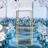 Msddl Gold/Transparent  Top Flower Floor Stand Metal Column Flower Stand Arrangement For Wedding Arch Party Dinner Centerpiece Decoration