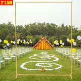 Msddl 2x1.5m Wedding Arch Garden Party Backdrop Decor Frame Flower Balloon Gold Rectangular Rack Metal Wedding Backdrop Stand