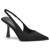 Msddl TRAF Women's Summer Heeled Slingback Pumps Elegant Pointed Toe Thin Heel Mules Female Comfortable Heels Fashion Heeled Shoes