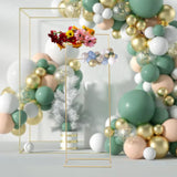 Msddl 155cm Metal Wedding Arch Frame Garden Backdrop Flower Display Balloon Column Stand Holder for Wedding Party (Gold/White)