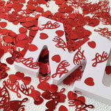 Msddl 300/600pcs Red Love and Heart Shaped Foil Confetti Wedding Party Throwing Confetti Valentines Day Handmade Decoration Home Decor