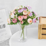 Msddl 1 Bouquet Silk Artificial Rose Flowers Bunch High Quality Wedding Party Decoration for Home Room Garden DIY Fake Flower Supplies