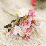 Msddl Artificial Flowers Maria Rose Wedding Handheld Silk Bouquet Wedding Home Table Decoration Party Holiday Arrange Supplies Crafts