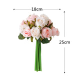 Msddl 12pcs Artificial Roses Silk Flowers Bouquet for Wedding Bride Holding Home Fake Flowers White Flowers for Home Table Decoration