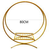 Msddl Round Metal Wedding Arch Gold Double Hoop Wedding Party Background  Flower Balloon Stand Decor Supplies for Party 60/77/80cm