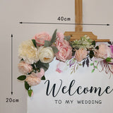 Msddl Champagne Artificial Wedding Decoration Welcome Sign Flowers Photo Props Corner Floral Party Christmas Arch Decor Hanging Flower Garland