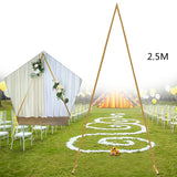 Msddl 8 ft Tall Gold Triangle Metal Arch Backdrop Stand Wedding Arch Photo Background Party