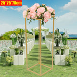 Msddl 25*25*70cm Gold Metal Flower Stand Rectangular Shape Wedding Arch  Background Frame Stand