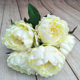 Msddl Round Peonies 5Heads/Bunch Artificial Flowers Wedding Decoration Fake Flowers Bridal Bouquet Peony Home Party Event Decor Floral