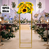 Msddl 10Pcs 80cm/60cm Metal Plating Floral Decor Vase Floor Column Stand Road Lead Wedding Arch Supply