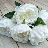 Msddl Round Peonies 5Heads/Bunch Artificial Flowers Wedding Decoration Fake Flowers Bridal Bouquet Peony Home Party Event Decor Floral
