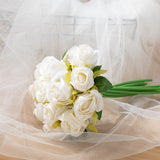 Msddl Bridal Wedding Bouquet Accessories Bridesmaid Silk Roses Bride Bouquets White Artificial Flowers Marriage Party Home Decoration