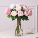 Msddl 5Pc Simulation Hand Feeling Moisturizing Latex Rose Artificial Flower Decor Home Wedding Roses Real Touch Flowers Bridal Bouquet