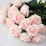 Msddl 15Pcs/lot High Quality Artificial Flowers Decor Rose Latex Flower Home Decoration Real Touch Rose Wedding Bridal Bouquet Flower