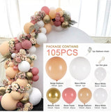 Msddl Apricot Coffee Brown Balloon Garland Arch Kit  Birthday Party Wedding Decoration Kids Latex Balloon Globos Baby Shower Decor