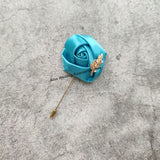 Msddl Groom Boutonniere Lapel Pins Wedding Corsage Suit Buttonhole Silk Roses Gold Leaves Men Women Brooch Flowers Mariage Accessories