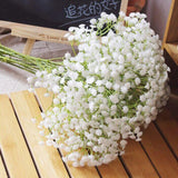 Msddl 1 Bunch 90 Heads Chic Mini Artificial Baby's Breath Flowers Fake Gypsophila DIY Floral Bouquets Arrangement Wedding Home Decor