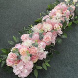 Msddl 100cm White Custom Artificial Silk Wedding Decoration Flowers Wall Arrangement Supplies Peony Row Decor Romantic DIY Iron Arch Backdrop