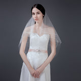 Msddl Wedding Veil 1 Layer 130cm Bridal Veils White Ribbon Flower Lace Polyester Tulle Mariage Bride Headwear Wedding Hair Accessories