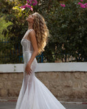 Msddl Shinny Sequined Mermaid Wedding Dresses Sweetheart Spaghetti Straps Bride Dress Custom Made Princess Bride Gown