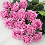 Msddl 15Pcs/lot High Quality Artificial Flowers Decor Rose Latex Flower Home Decoration Real Touch Rose Wedding Bridal Bouquet Flower