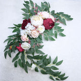 Msddl 2pcs Peony Artificial Wedding Flower Wall Arrangement Arch Backdrop Wedding Decoration Artificial Rose Wreath Door Threshold Decor White