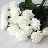 Msddl 15Pcs/lot High Quality Artificial Flowers Decor Rose Latex Flower Home Decoration Real Touch Rose Wedding Bridal Bouquet Flower