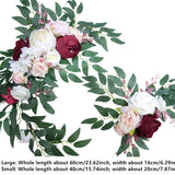 Msddl 2pcs Peony Artificial Wedding Flower Wall Arrangement Arch Backdrop Wedding Decoration Artificial Rose Wreath Door Threshold Decor White