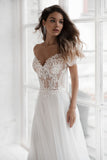 Msddl Back to school Smileven Wedding Dress Off The Shoulder Appliqued Bride Dresses A Line Elegant Lace Wedding Bridal Gowns 2023