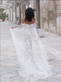 Msddl Smileven Mermaid Wedding Dress Off The Shoulder Boho Bride Dresses Appliques Lace   Elegant Vestido De Noiva Wedding Gown