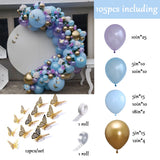 Msddl 105pcs macaron Blue Balloons Butterfly Garland Arch pearl Pupple Balloon Wedding Birthday Party Decorations Baby shower supplies