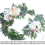 Msddl 2pcs Peony Artificial Wedding Flower Wall Arrangement Arch Backdrop Wedding Decoration Artificial Rose Wreath Door Threshold Decor White