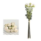 Msddl 10Heads/bunch Luxury coked edge roses with leaves artificial flowers flores artificiales bouquet mariage roses