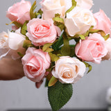 Msddl Bridal Wedding Bouquet Accessories Bridesmaid Silk Roses Bride Bouquets White Artificial Flowers Marriage Party Home Decoration